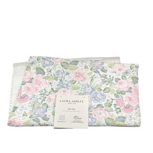 NEW Laura Ashley PINK & PERIWINKLE FLORAL BATH RUG